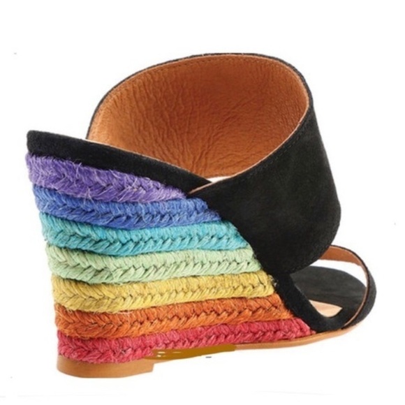 🆕 FREE PEOPLE Glorieta Rainbow Heel Espadrille Wedge Sandal Women’s size 6.5 NWT - Picture 6 of 16
